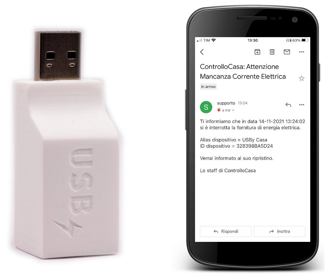 USBy  Ti avvisa quando manca la corrente - ControlloCasa